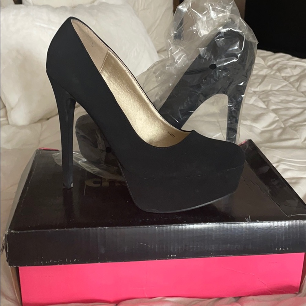 Charlotte Russe black suede heels